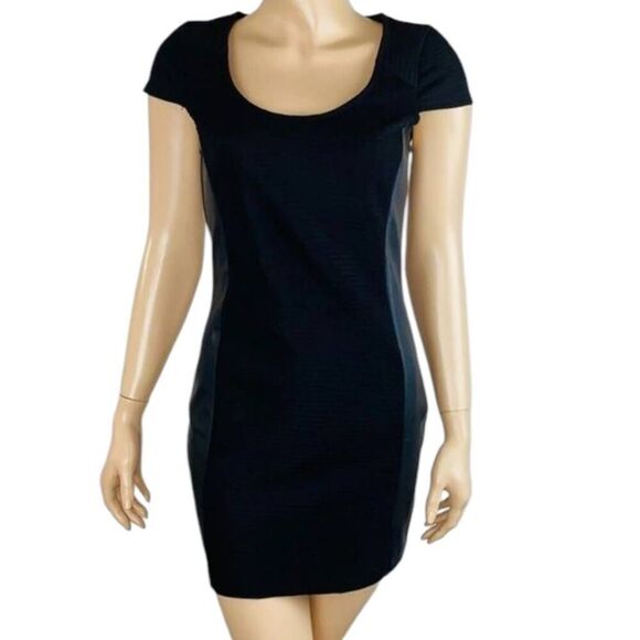G BY GUESS BLACK FAUX LEATHER MINI DRESS SZ.L GUC. - Picture 1 of 8